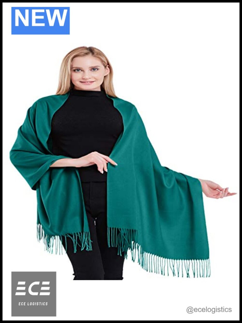 100% Cashmere Shawl Pashmina Wrap Stole Hand Twisted Fringe Nepal